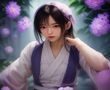 精品同人作品弦外之音封面，音乐题材同人创作，主角在月光下演奏的唯美画面，蓝紫色调